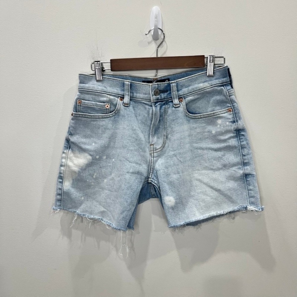Hollister Vintage Straight Bleach Splatter Cut Off Denim Shorts W28 Jorts